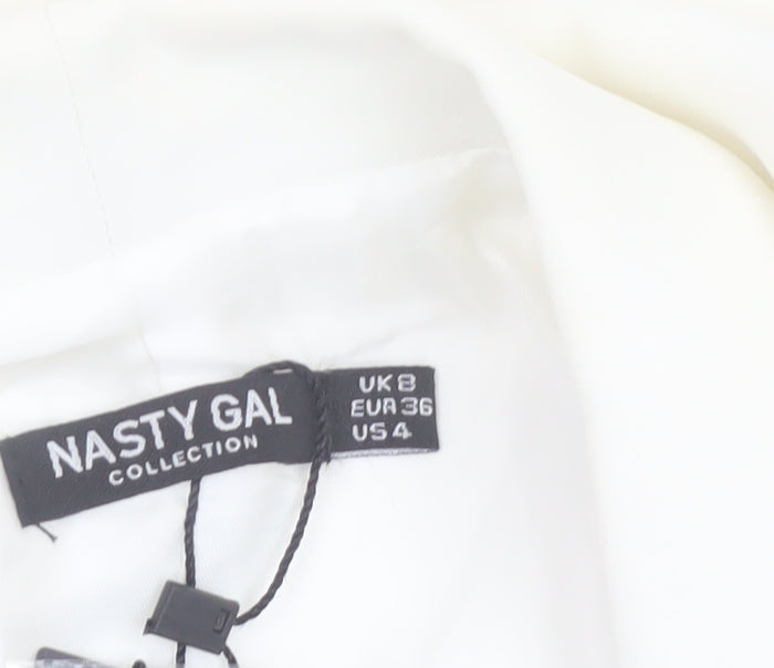 Nasty Gal Women’s White Tuxedo Blazer UK 8 Shawl Lapel