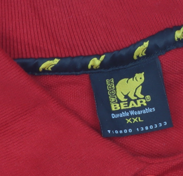 Work Bear Men's Red 2XL Durable Short Sleeve Polo Shirt