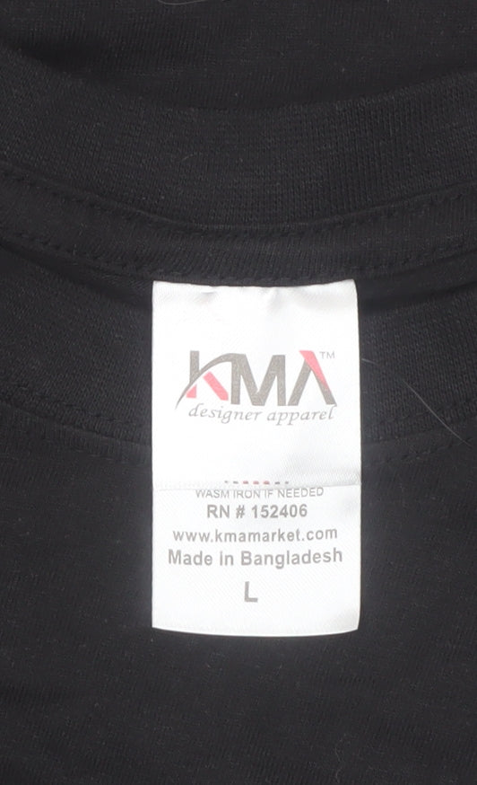 KMA Men's Black Florida Graphic Short Sleeve Cotton T-Shirt Size L