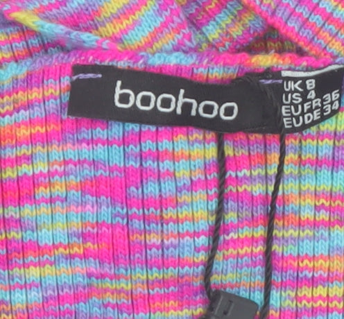 Boohoo Women's Multicoloured Size 8 Bodycon Cut Out Midi Dress