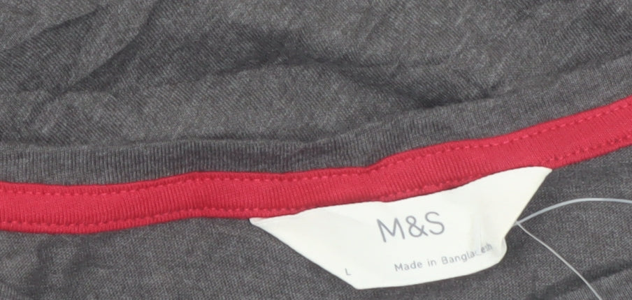 Marks and Spencer Women's Grey Funny T-Shirt Pyjama Top L