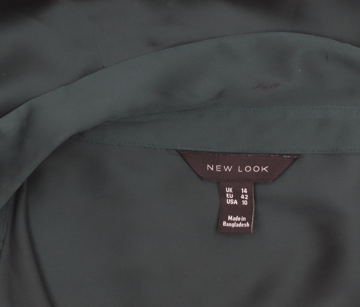 New Look Women Green Button-Up Blouse UK 14 100% Polyester