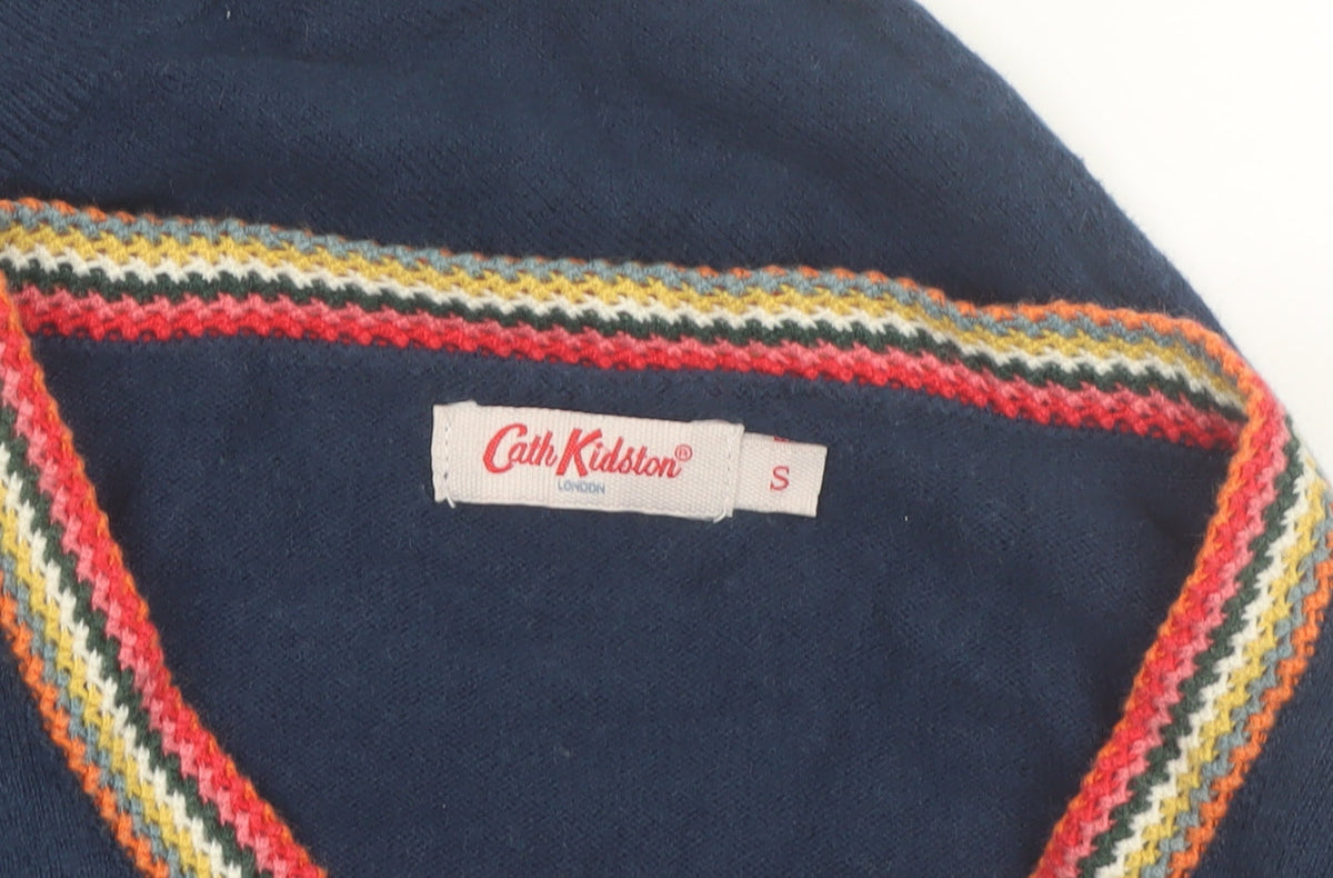 Cath Kidston Women's Blue Cardigan Small Knit Button Front