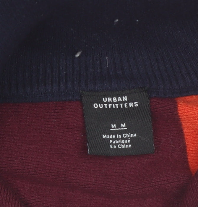 Urban Outfitters Mens Multicoloured Striped 1/4 Zip Jumper Size M