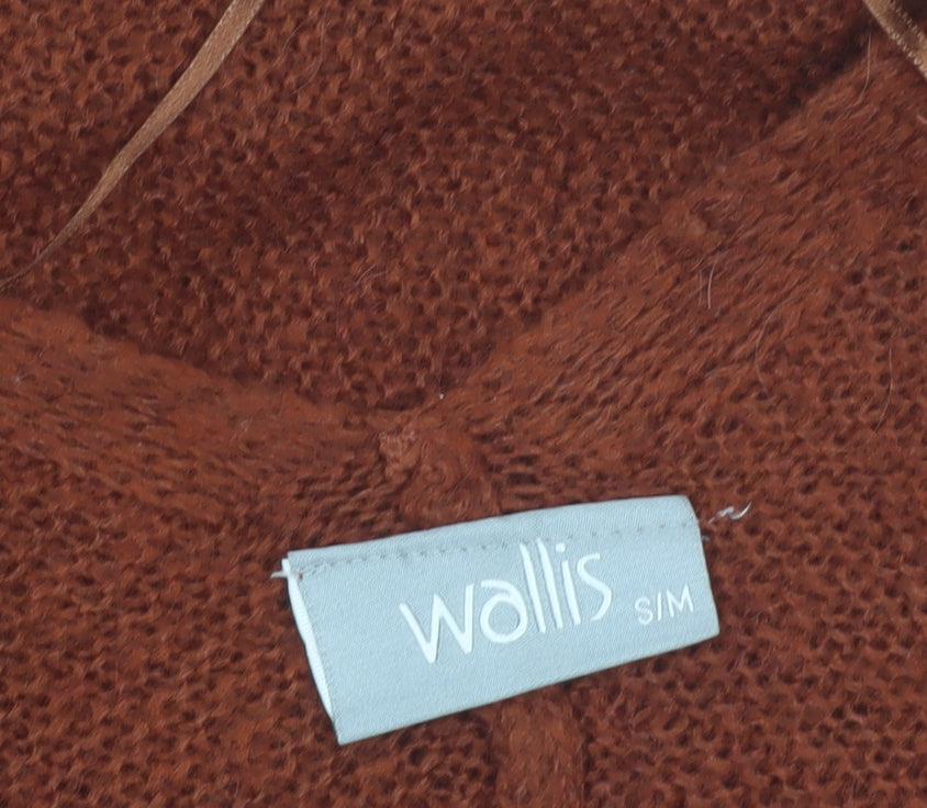 Wallis Women’s Brown Wrap Knit Jumper S V-Neck Dolman Sleeve
