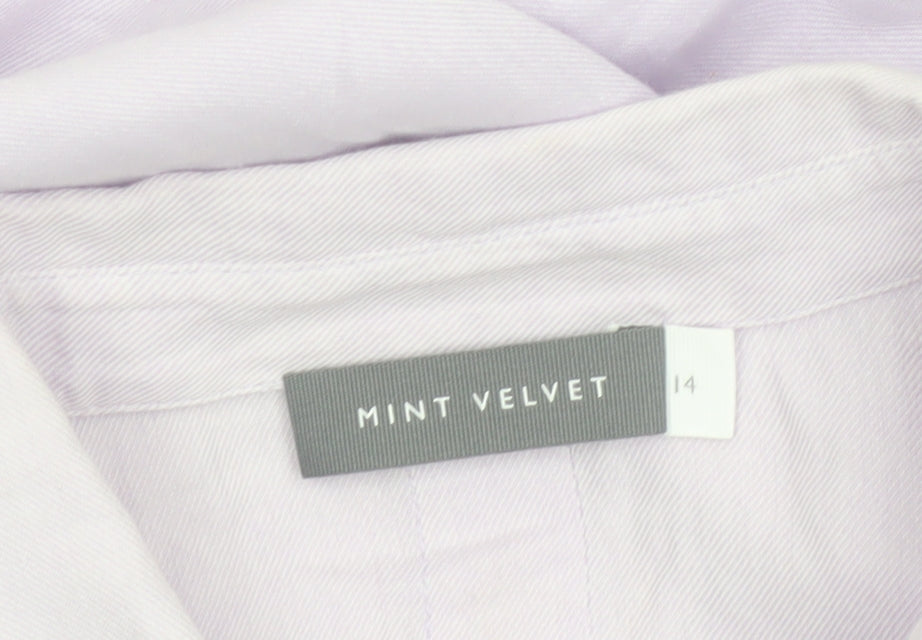 Mint Velvet Women's Purple Cotton Button-Up Shirt Size 14