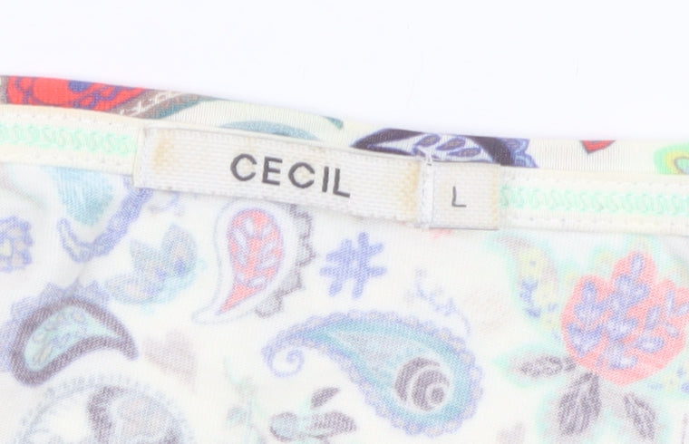 Cecil Womens Multicoloured Paisley Cotton Modal Long Sleeve Top L