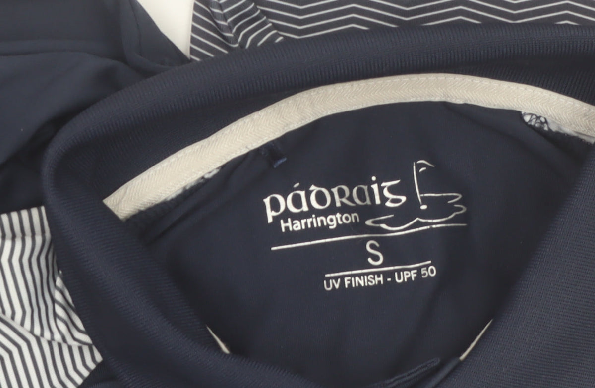 Pádraig Harrington Men's Blue Golf Polo Shirt Size S UV Protection