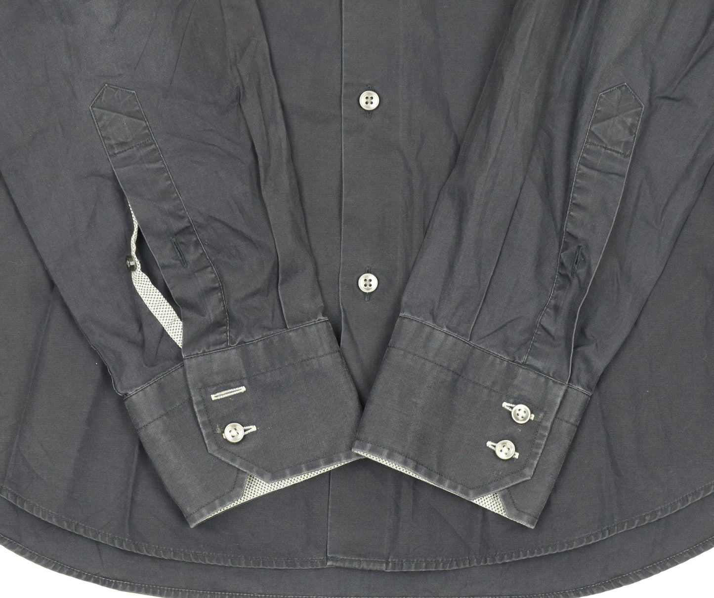 Hugo Boss Men's Blue Regular Fit Easy Iron Cotton Shirt Size 15.5