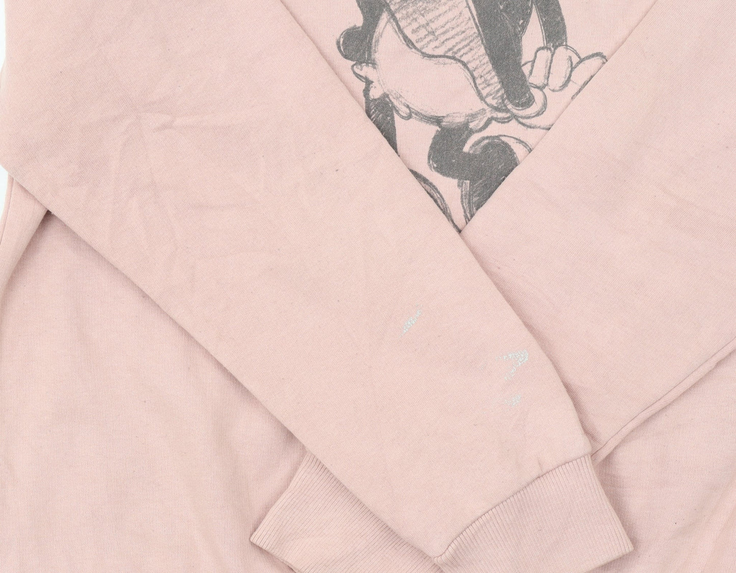 Disney Women Pink Minnie Mouse Graphic Pullover Sweatshirt Size 10 M