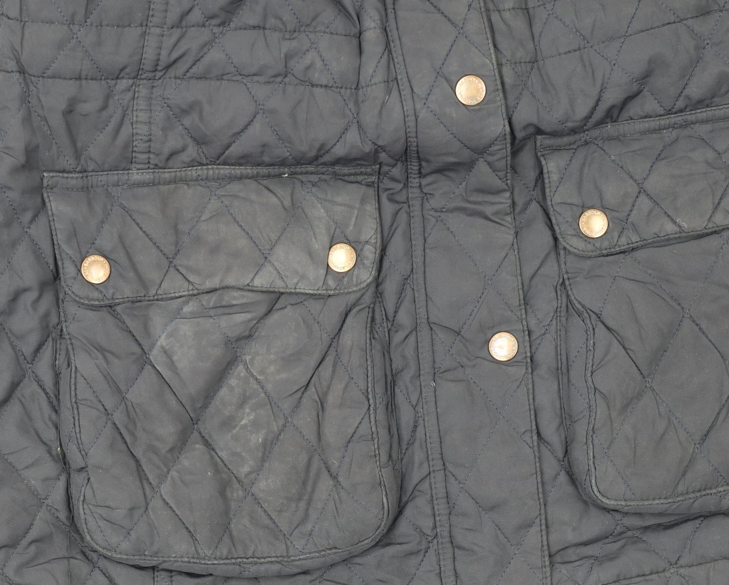 Barbour Women’s Blue Quilted Hooded Jacket Size 10