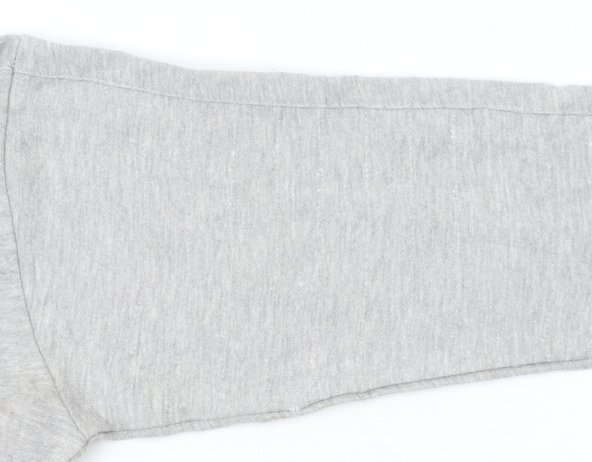 BOSS Mens Grey 2XL Henley Sweatshirt Cotton Blend Regular Fit