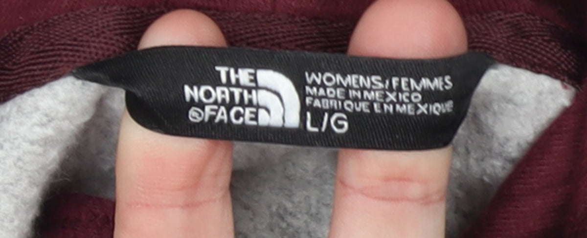 The North Face Womens Grey Pullover Hoodie Size L Fleece Lined