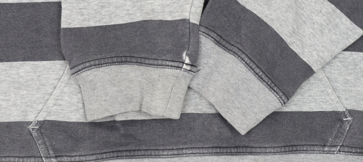 Nike Boys Grey Striped Pullover Hoodie L 12/13 Years Hooded Fleece Sweatshirt