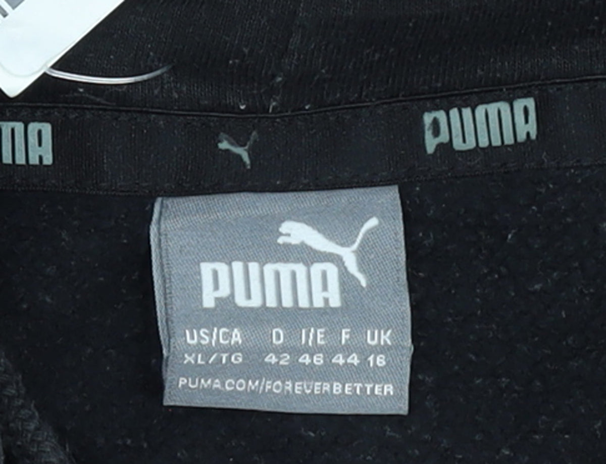 Puma Women's Black XL Pullover Hoodie with Logo Print