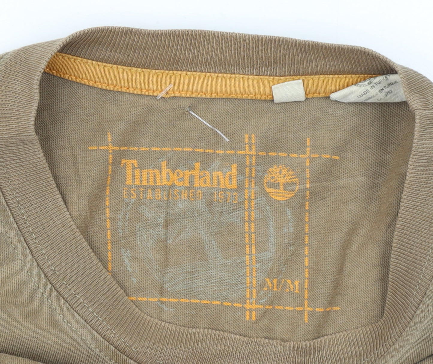 Timberland Men's Beige Cotton Crew Neck T-Shirt Size M