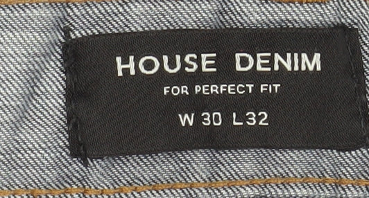 House Denim Men's Blue Straight Regular Fit Jeans W30 L32