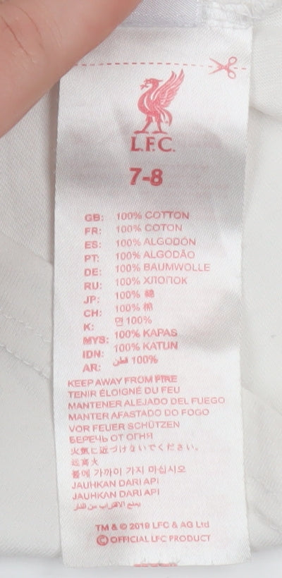 LFC Boys White 7-8 Years Cotton Carabao Cup 2022 Winners T-Shirt