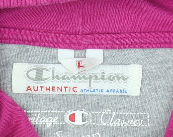 Champion Women's Pink Pullover Hoodie Size L Cotton Blend