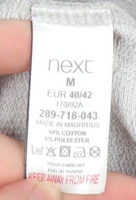 Next Women Grey Star Print Pullover Sweatshirt M Cotton Blend