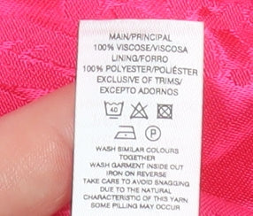 Savida Women’s Pink Satin Viscose Straight Trousers Size 14