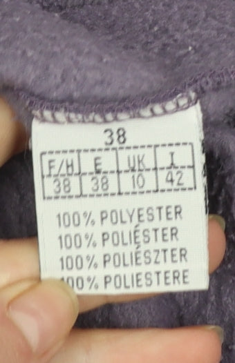 Cup's Women's Purple 1/4 Zip Fleece Pullover Sweatshirt UK 10