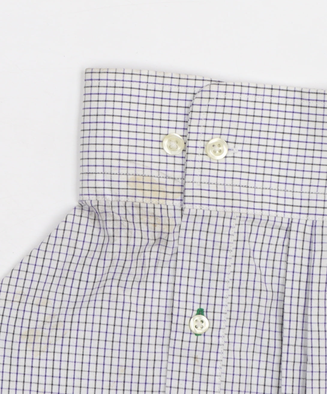Tommy Hilfiger Men's Blue Check Classic Button-Up Shirt Size 18.5 Tall