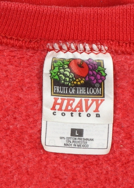 Fruit of the Loom Women's Red Graphic Pullover Sweatshirt Size L
