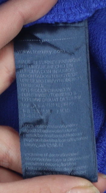 Tommy Jeans Womens Blue XS Pullover Sweatshirt Cotton Logo