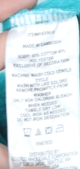 Nautica Women’s Turquoise Pullover Hoodie Cotton Blend Size L