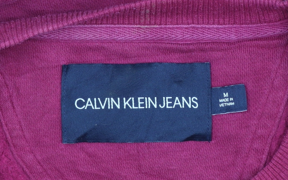Calvin Klein Jeans Women’s Red Cotton Pullover Sweatshirt Size M