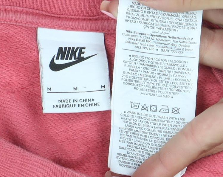 Nike Women’s Pink Crew Neck Pullover Sweatshirt M Cotton Blend