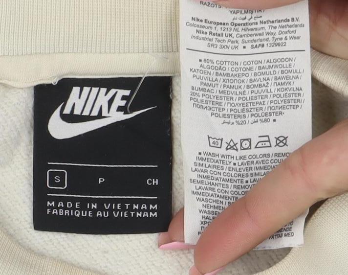 Nike Women’s Beige Small Crew Neck Pullover Sweatshirt