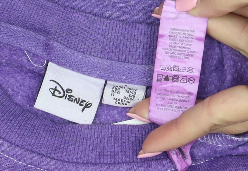 Disney Womens Purple Crew Neck Pullover Sweatshirt M Mickey Graphic
