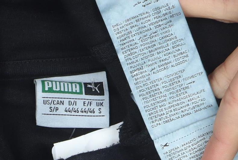 Puma Women Black Small Hooded Pullover Sweatshirt with Logo