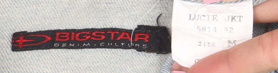 Big Star Womens Blue Denim Jacket M Classic Button Front Logo Style
