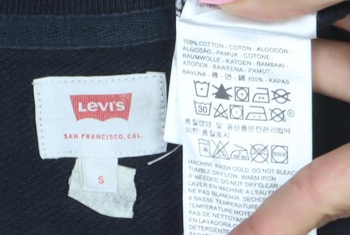 Levi's Men's Black Crew Neck Logo Sweatshirt Size S Regular Fit