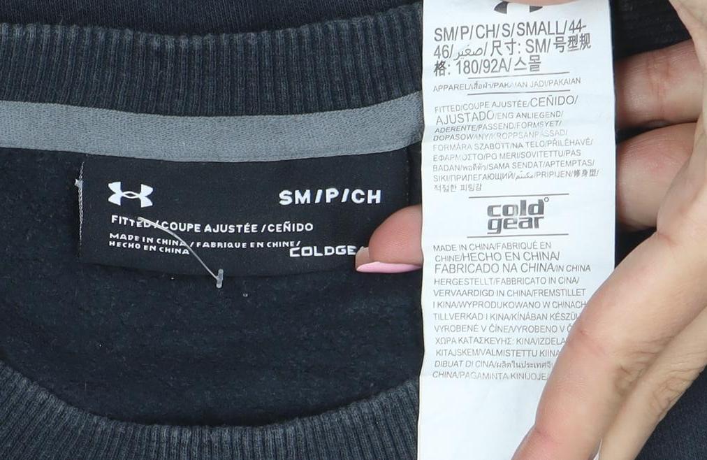 Under Armour Men's Black Small Crew Neck Fleece Pullover Sweatshirt