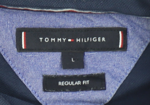 Tommy Hilfiger Men's Navy Blue Regular Fit Polo Shirt Size L