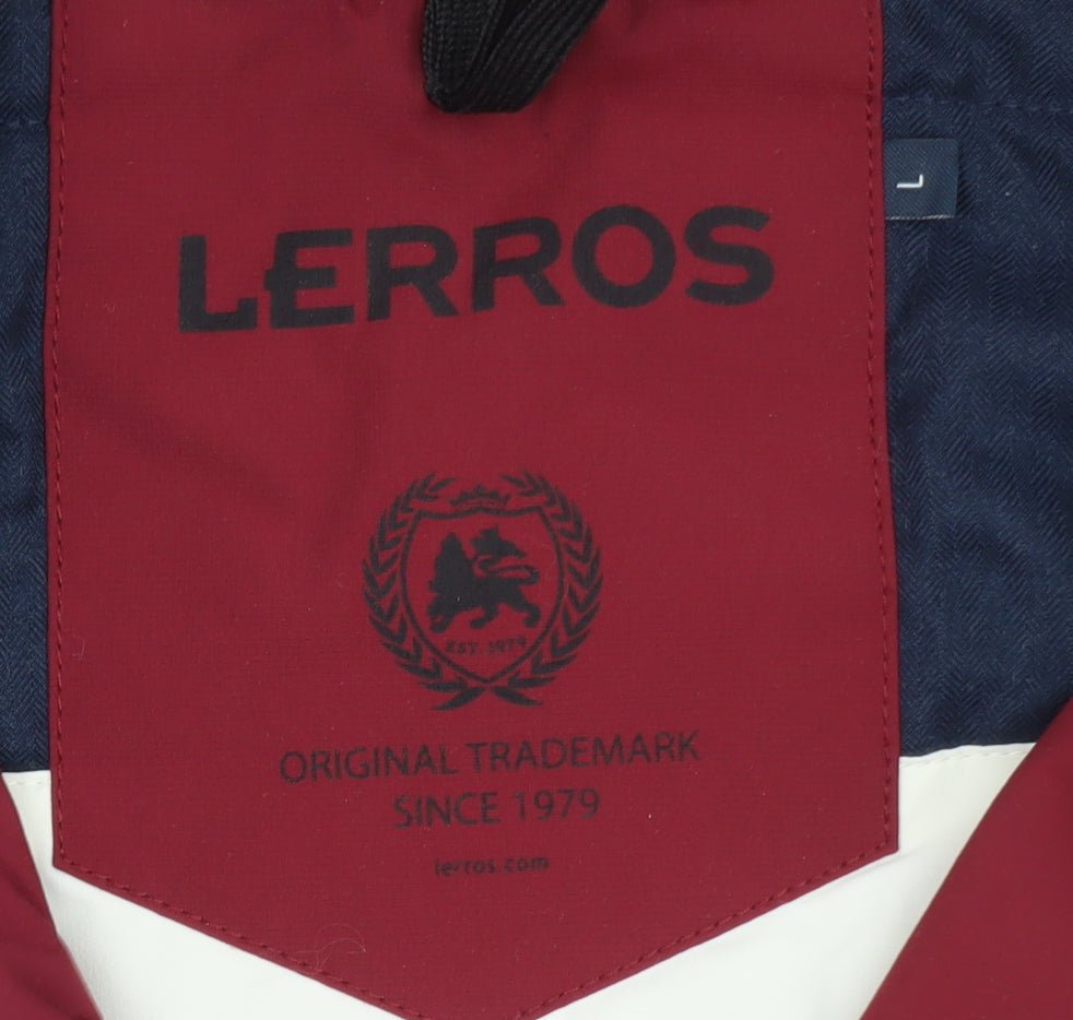 Lerros Men's Red Bomber Jacket L Full Zip Softshell Casual