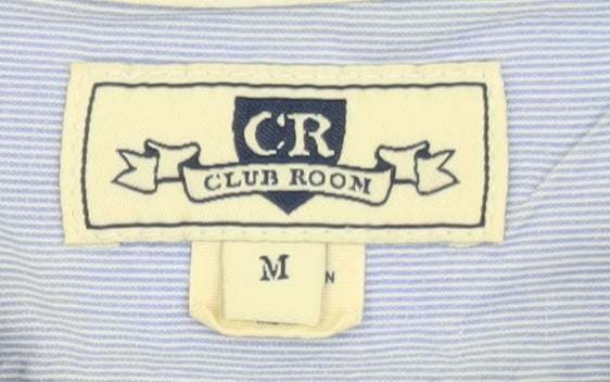 Club Room Men's Blue Striped Button-Up Long Sleeve Cotton Shirt M