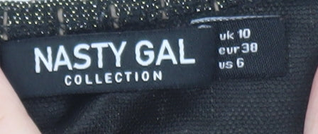 Nasty Gal Womens Grey Velvet Wrap Bodysuit Size 10 Long Sleeve
