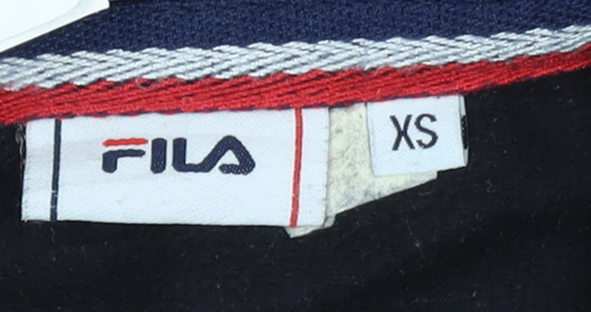 Fila Womens Black XS Pullover Hoodie With Logo Print