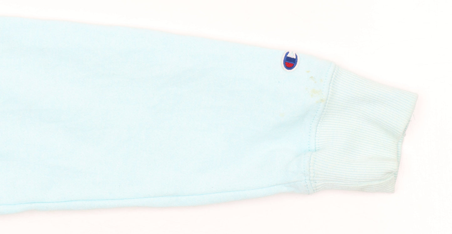 Champion Girls Blue Pullover Hoodie L Logo Fleece Sweatshirt