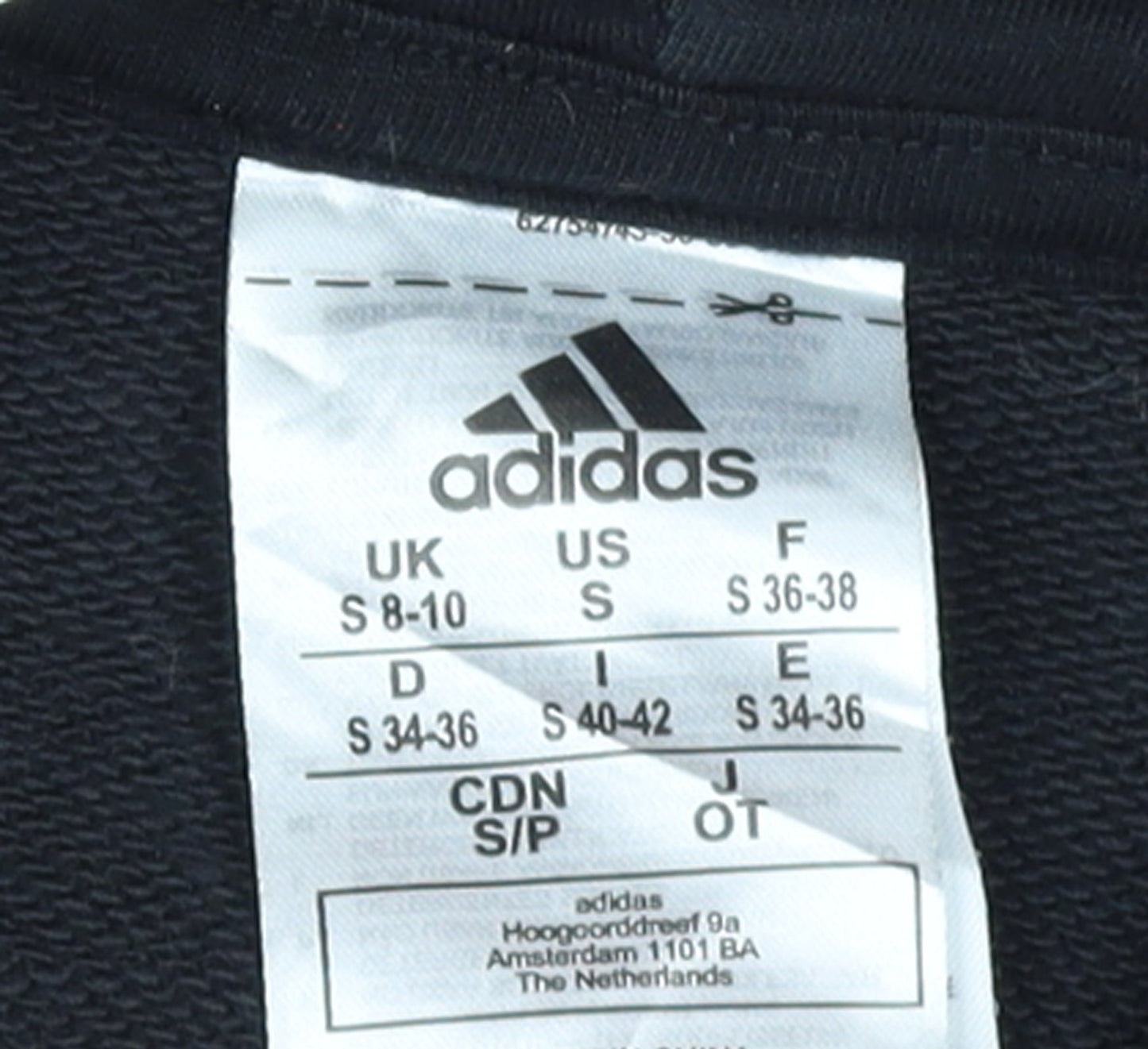 Adidas Women's Black Pullover Hoodie Small UK 8-10 Logo Front