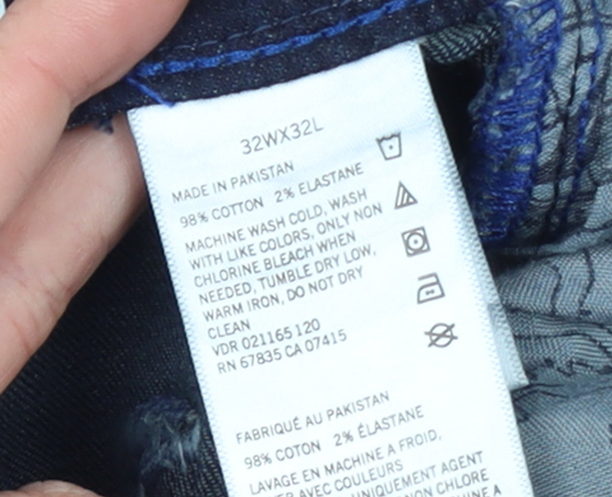 Nautica Men's Blue Straight Denim Jeans 32W x 32L Stretch Regular Fit