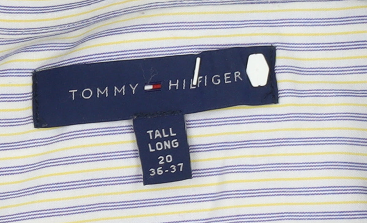 Tommy Hilfiger Women's Multicoloured Striped Long Sleeve Button-Up Shirt Size 20 Tall