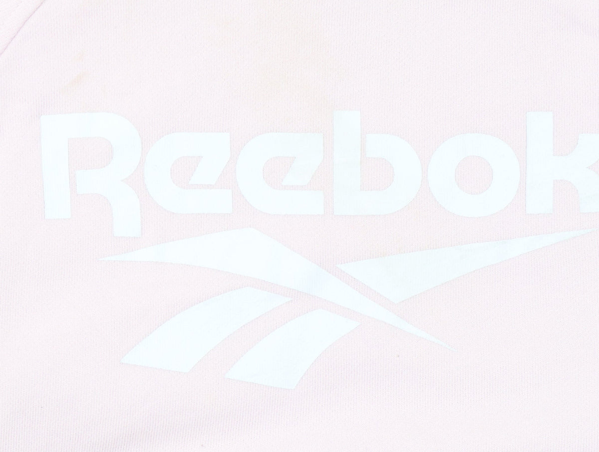 Reebok Womens Pink Crew Neck Pullover Sweatshirt Size M Casual Logo