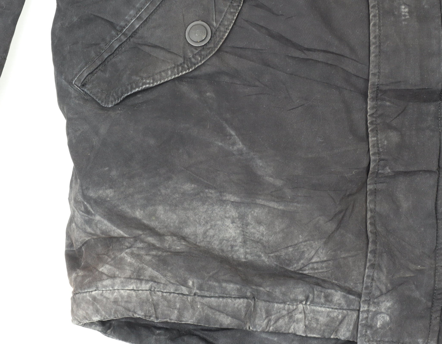 Tommy Hilfiger Men's Black Cotton Parka Coat Lined Size L