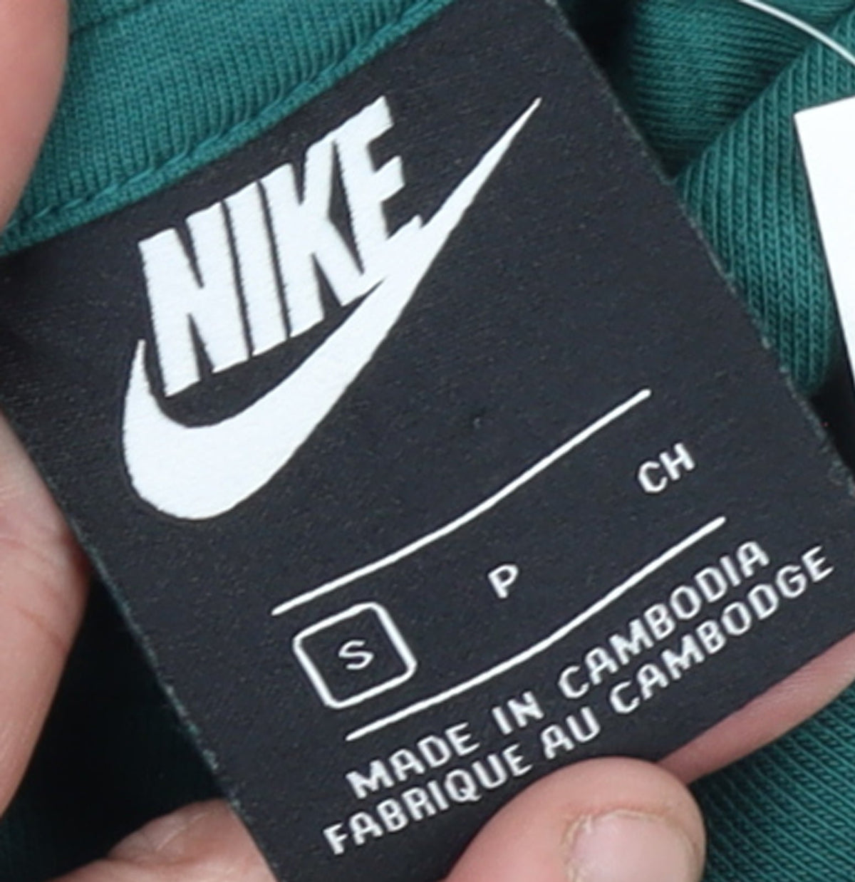 Nike Women's Green Pullover Hoodie Small Logo Print Long Sleeve